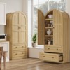 72" Tall Arched Kitchen Pantry Cabinet, Farmhouse Pantry Storage Cabinet with 2 Drawers & Wood Door, Freestanding Versatile Pantry Cabinets - 4 of 4