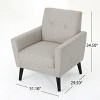 TOAOTBNBO Upholstered Accent Chair with Birch Wood Leg, Sofa Armchair with Soft Cushion Club Chair for Bedroom, Beige - 3 of 4