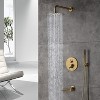CASAINC 1-Spray Patterns Round 10 Inches Wall Mount Dual Shower Heads with Handheld and Tub Faucet - 2 of 4