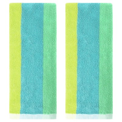 REGALWOVEN Cotton Soft Absorbent Stripe Pattern Bathroom Hand Towel 14" x 30"