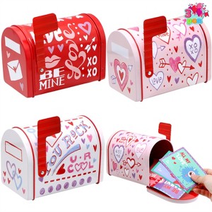 Joyfy 3 Packs Valentine Tin Mailbox for Valentine Party Favors, Classroom Prize Supplies, Valentine’s Greeting Cards, Valentine Exchange Gifts - 1 of 4