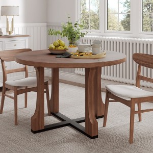 Lirago Rectangular Farmhouse Dining Table in Classic Brown 30.5"H x 48"W x 48"D - 1 of 4