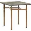 2-Piece Dining Set, Square 47.3" Wood Table with Metal Legs & Matching Chairs, Antique Brown Kitchen Table for Small Spaces - 2 of 4
