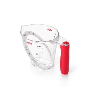 OXO 1Cup Angled Measuring Cup: Dishwasher-Safe Polypropylene, Clear & Red, Includes 1/8 to 1 Cup, Lifetime Warranty - 1 of 4