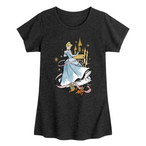 Girls' - Disney - Cinderella Collage Fitted Short Sleeve Graphic T-Shirt - 1 of 4