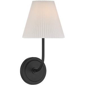 Possini Euro Design Possini Euro Nina 14" High Matte Black Wall Sconce - 1 of 4