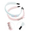 Unique Bargains Halloween Christmas Girl's Classic Mesh Headbands 5.51"x4.72"x0.28" Lake Blue Pink 2 Pcs - 3 of 3