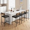 Bar Stools Set of 2, Kitchen Bar Stools with Footrest, 25.5 Inches Upholstered Bar Chairs with Back, 2 Counter Height Barstools - 2 of 4