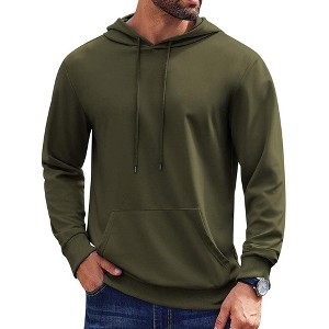 COOFANDY Mens Hoodies Pullover Long Sleeve Casual Fashion Sweatshirts Drawstring Gym Hooded Shirt with Kanga Pocket - 1 of 4