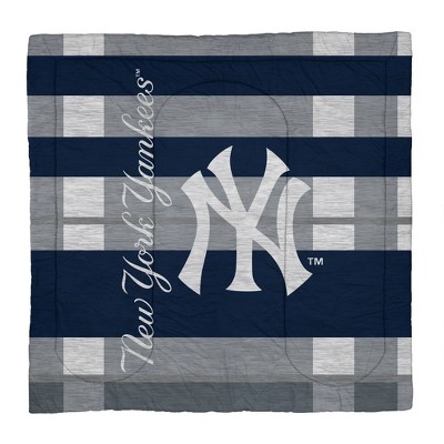 MLB New York Yankees Heathered Stripe Queen Bedding Set in a Bag - 3pc — фото 2