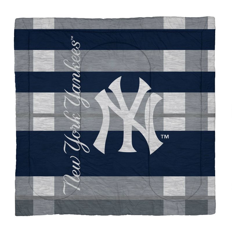 MLB New York Yankees Heathered Stripe Queen Bedding Set in a Bag - 3pc, 2 of 4