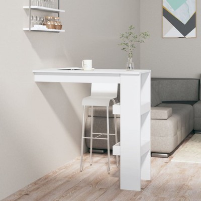 vidaXL Wall Bar Table White 40.2"x17.7"x40.7" Engineered Wood