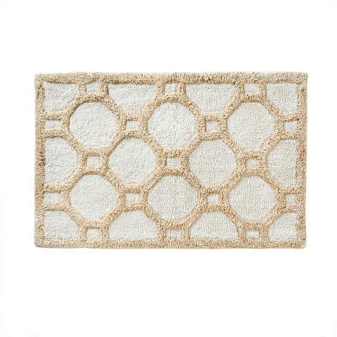 Thick Pile Bath Mat - Cream/floral - Home All