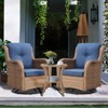 POCASSY Wicker Swivel Rocking Chairs, Oversized Rocker Patio Chairs Set Rattan Glider Chairs for Outdoor Porch Deck Backyard - 2 of 4