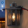 C Cattleya 11.75in Black Motion Sensor Dusk to Dawn Outdoor Wall Lantern with Water Glass and GFCI Outlet - 2 of 4