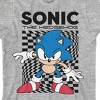 Sonic The Hedgehog Warped Checkered Background Crew Neck Short Sleeve Gray Heather Youth T-shirt - 2 of 3