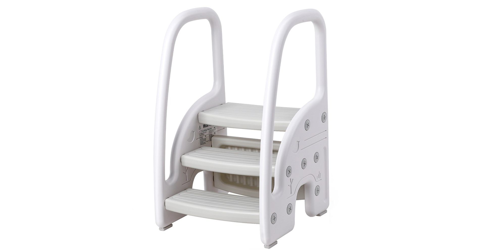 Whizmax Toddler Step Stool, Kids 3 Step Stool with Handles Sides, for Bathroom Sink,Kitchen Counter,Toilet Potty Training, Gray