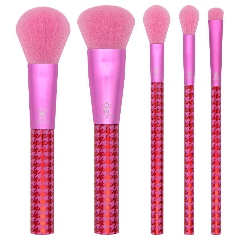 MODA Brush Keep It Classy Metallic Pink 6pc Face Flip Makeup Brush Set., 3 of 13