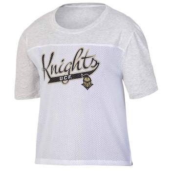 NCAA UCF Knights Women's White Mesh Yoke T-Shirt