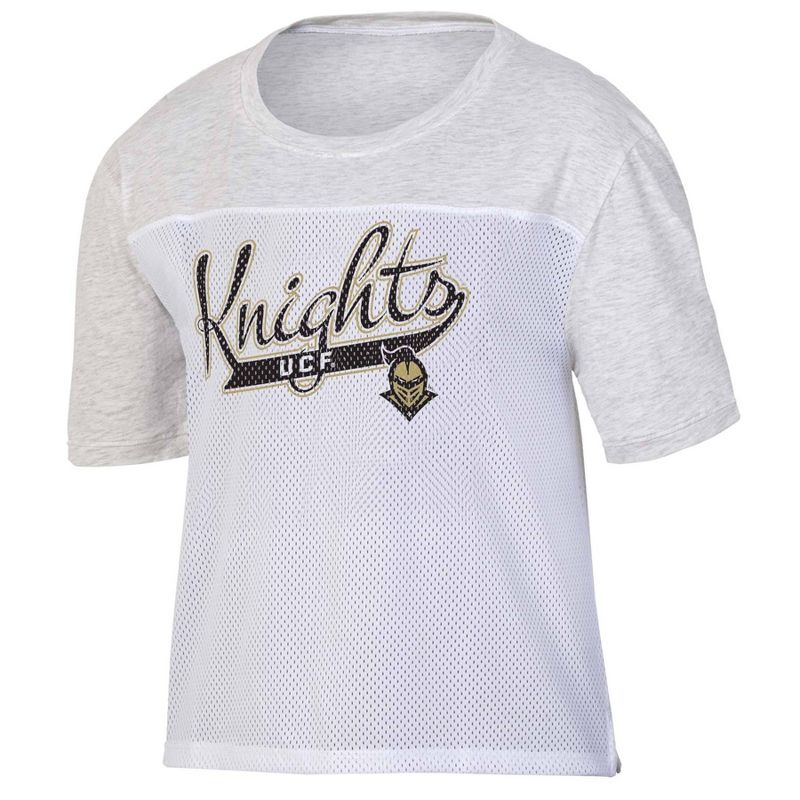 NCAA UCF Knights Women&#39;s White Mesh Yoke T-Shirt, 1 of 4