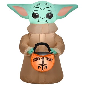 Gemmy Airblown Inflatable The Child w/Treat Sack Star Wars, 3.5 ft Tall, Brown - 1 of 2