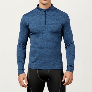 Anna-Kaci Active Men's Long Sleeve Quarter Zip Compression Athletic Shirt with Mock Neck and Performance Stretch Fabric - 1 of 4