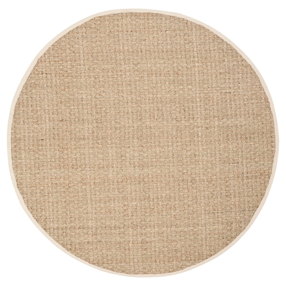 4' Basket Weave Accent Rug Natural/Ivory - Safavieh