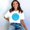 Simply Sage Market Women's Blue Smiley Palm Trees Short Sleeve Garment Dyed Tee - XL - White - 2 of 2