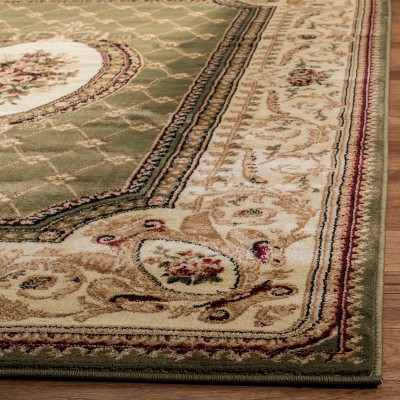 Sage and Ivory Traditional Synthetic Runner Rug