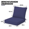 Crestlive Products 24in Outdoor Cushions Water Resistant Patio Furniture Cushions with Removable Cover Deep Seat and Back Cushion for Chair Sofa Couch - 3 of 4