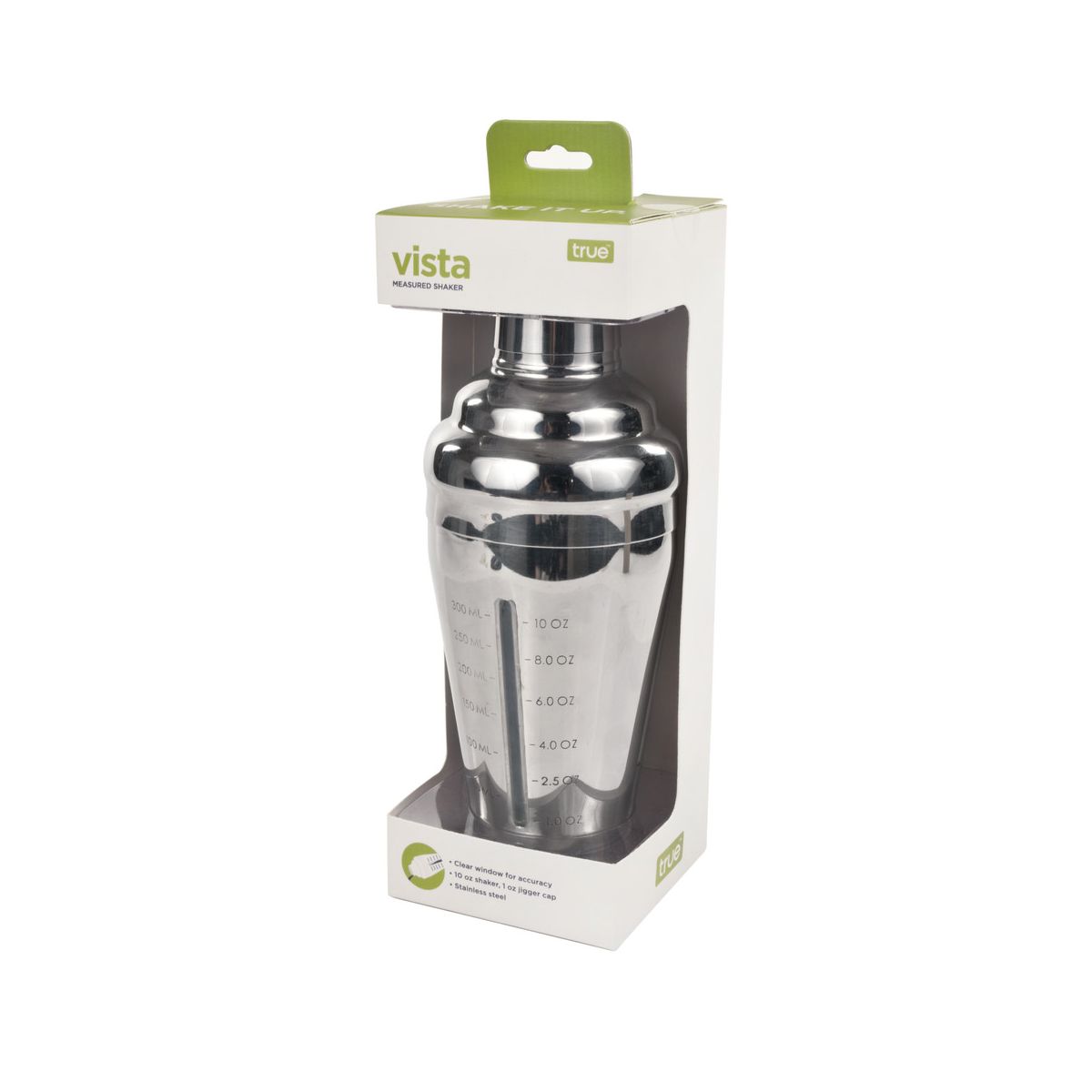 True Vista Measured Cocktail Shaker, 14 oz Stainless Steel with Built-in Strainer & Jigger Cap, Clear Window with Measurements, Home Bartender Gifts - thumbnail 8
