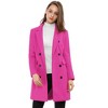 Allegra K Women's Elegant Notched Lapel Double Breasted Long Sleeve Winter Overcoat - 2 of 4