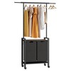 Laundry Hamper Cart with Hanging Bar, Removable Bags Laundry Baskets with Wood Top Table & Wheels, Laundry Sorter for Laundry Room Organization - 3 of 4