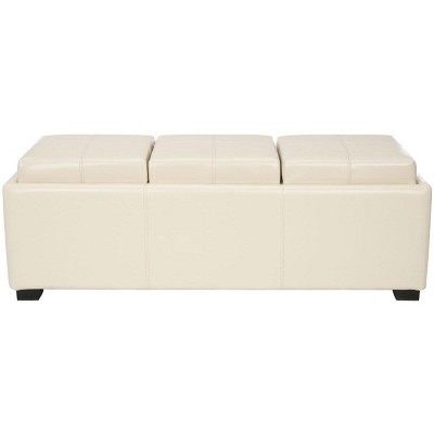 Harrison Triple Tray Ottoman - Flat Cream - Safavieh