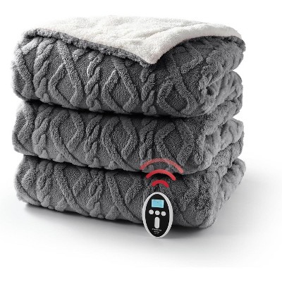 Acekool Wireless Heated, Fast Heating, 10 Settings, Soft Plush Blanket, Machine Washable