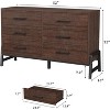 6 Dresser for Bedroom, 52" Wide Drawer with Large Storage Space, Freestanding Wooden Closet Storage Dresser Chest for Living Room, Bedroom, Entryway - 3 of 4