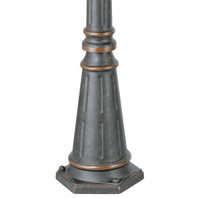 Hepworth Bronze 76.75" Outdoor Post Light with Gold Bands