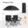Portable Folding Picnic Double Chair with Umbrella Table Cooler Beach Camping Turquoise/Black/Red/Gray/Pink - 4 of 4