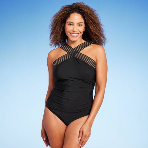Dianna Black Ribbed Backless One-Piece Swimsuit