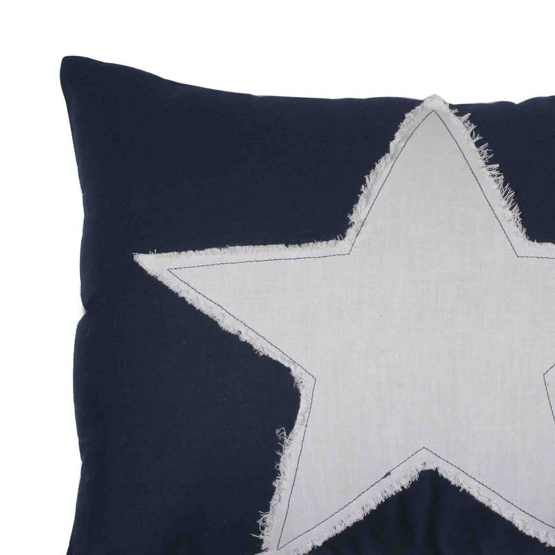 Bacati - Navy Star Throw Pillow, 3 of 5