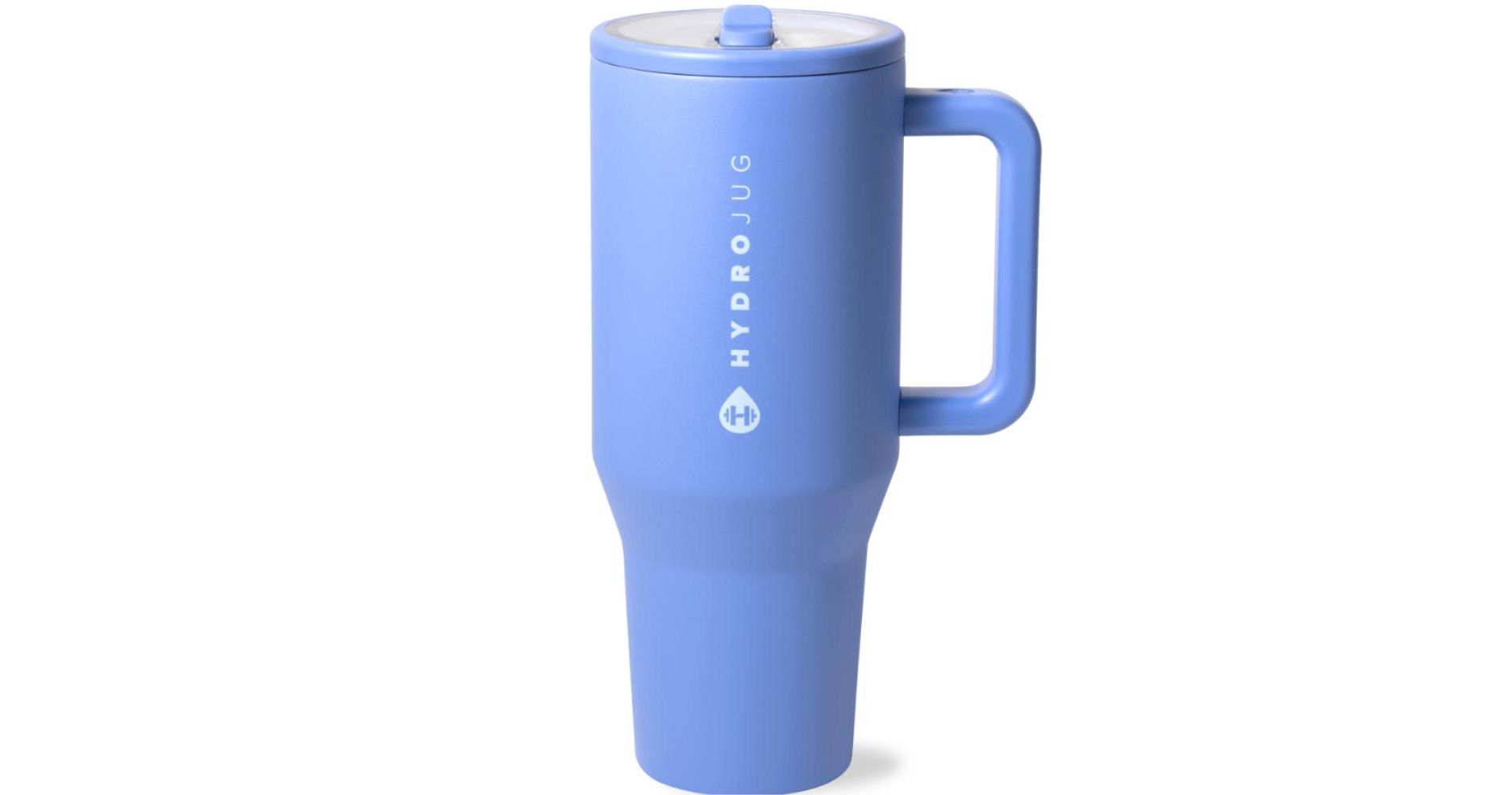 HydroJug Traveler - Water Bottle with Handle & Flip Straw - Leak Resistant Tumbler, Insulated, Stainless Steel & Rubber Base