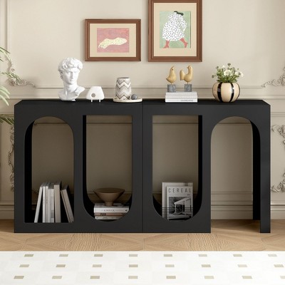 NicBex Modular Entryway Table Console Table with Curved Interior Design Side Table with Storage for Study, Entrance, Living Room