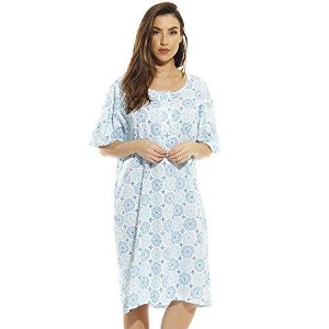 Just Love Womens Nightgown - Short Sleeve Henley Oversized Sleepwear Gown - 1 of 1