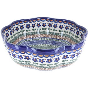 Blue Rose Polish Pottery 70 Vena Large Scallop Bowl - 1 of 1