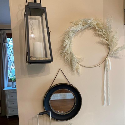 pampas grass metal ring wreath, gallery wall filler ideas