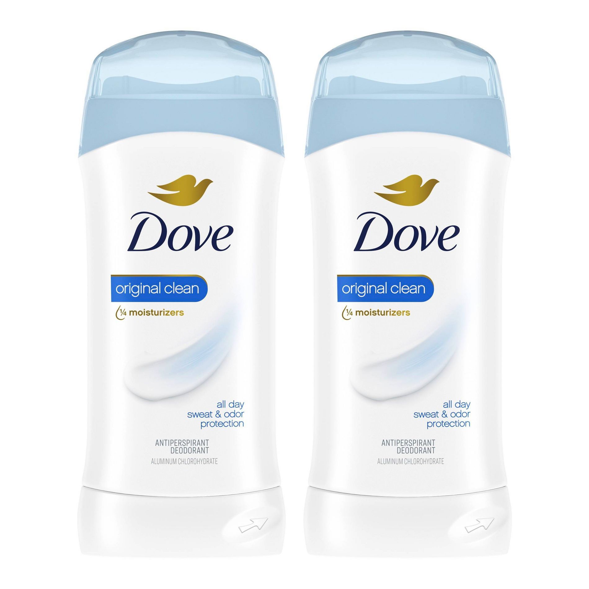Dove Beauty Original Clean 48-Hour Women's Antiperspirant & Deodorant Stick - 2pc/2.6oz: Paraben-Free, With Aluminum Zirconium