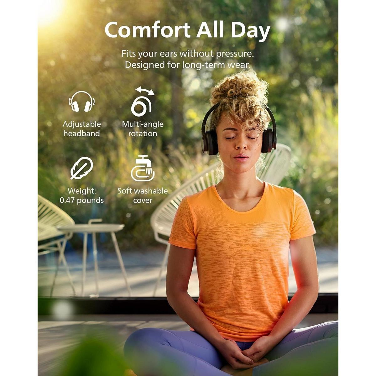 PHILIPS A4216 Wireless Over-Ear Bluetooth Headphones – Powerful Bass, 40mm Drivers, Fast Charging, IP55, Cooling Washable Ear Cups, Black - thumbnail 4