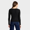 Women's Long Sleeve V-Neck Lace Trim T-Shirt - Universal Thread™ - 2 of 4