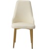 PAGED PU Leather Dining Chairs Set of 2 Minimalist Style Living Room Chairs with Metal Legs for Living Room, White - 2 of 4