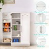 SKONYON 41" Kitchen Cabinet Pantry Storage 2 Door Floor with Adjustable Shelves - 3 of 4